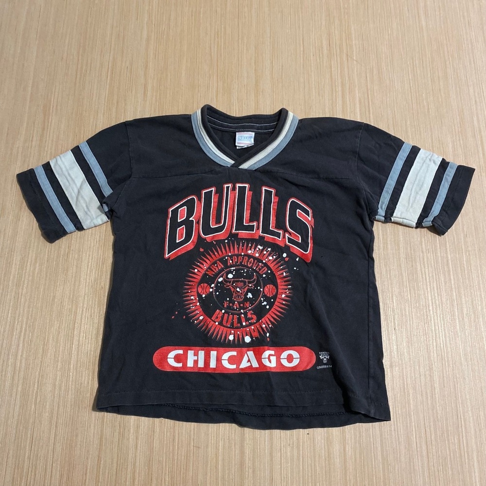 Vintage Scrimmage Chicago Bulls Kids T-Shirt Boys 8 Small Black Jersey Style USA